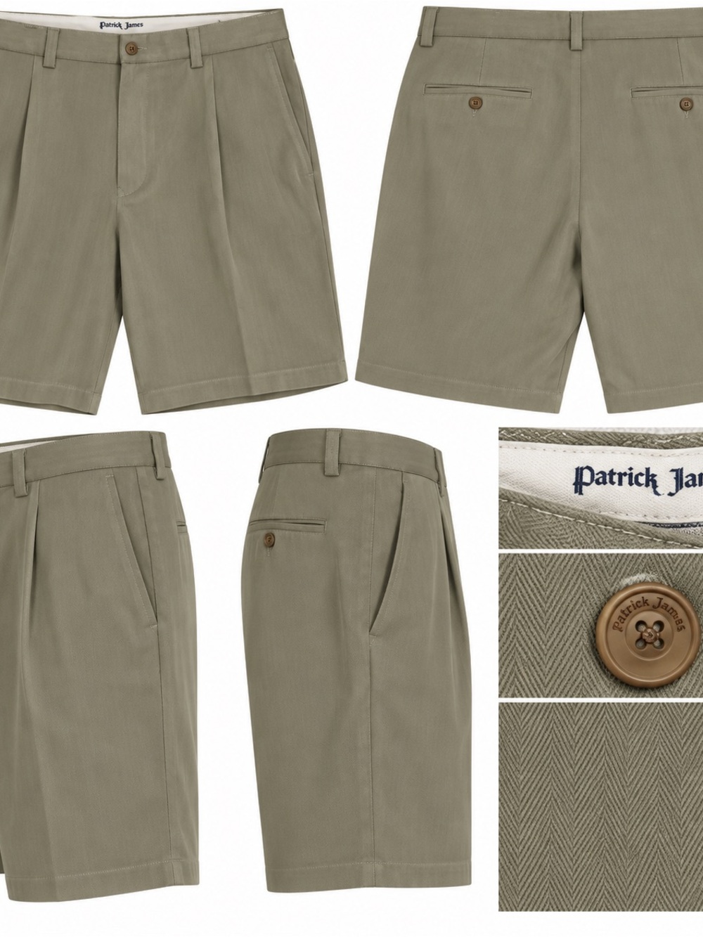 Tommy Bahama Olive Green Flat-Front Men's Shorts